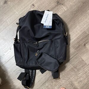 Tommy Bahama Black Nylon Backpack with Gold Hardware